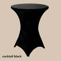 36 inch Black Round High Cocktail Economic Spandex Table Cover Tablecloths