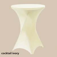 36 inch Ivory Round High Cocktail Economic Spandex Table Cover Tablecloths