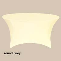 120 Round Ivory Economic Spandex Table Cover Tablecloths