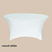 120 Round White Economic Spandex Table Cover Tablecloths