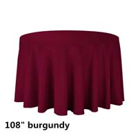 Burgundy 108 Round Economic Visa Polyester Style Tablecloths Tablecloths