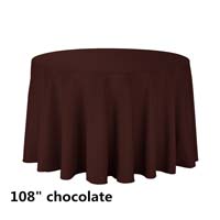 Chocolate 108 Round Economic Visa Polyester Style Tablecloths Tablecloths
