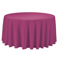 Fuchsia 108 Round Economic Visa Polyester Style Tablecloths Tablecloths