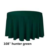 Hunter Green 108 Round Economic Visa Polyester Style Tablecloths Tablecloths