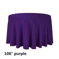 Purple 108 Round Economic Visa Polyester Style Tablecloths Tablecloths