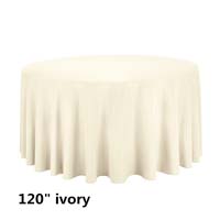 Ivory 120 Round Economic Visa Polyester Style Tablecloths Tablecloths