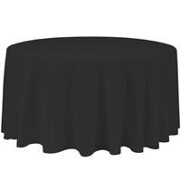 Black 132 Round Economic Visa Polyester Style Tablecloths Tablecloths