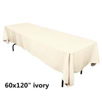 Ivory 60X120 Economic Visa Polyester Style Tablecloths Tablecloths