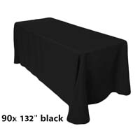 90x132 Black Economic Visa Polyester Style Table Drapes Tablecloths