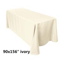 90x156 Ivory Economic Visa Polyester Style Table Drapes Tablecloths