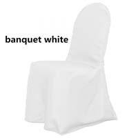 White Economic Visa Polyester Style Ballroom Banquet Chair Covers Ballroom and Banquet Chair Covers